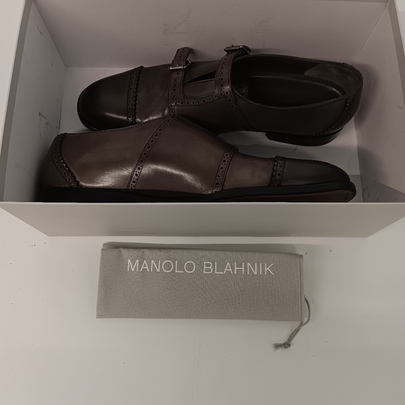 Manolo Blahnik Men's Callimaco Monkstrap Dress Shoes - EU 42.5/US9.5 - Picture 15 of 16